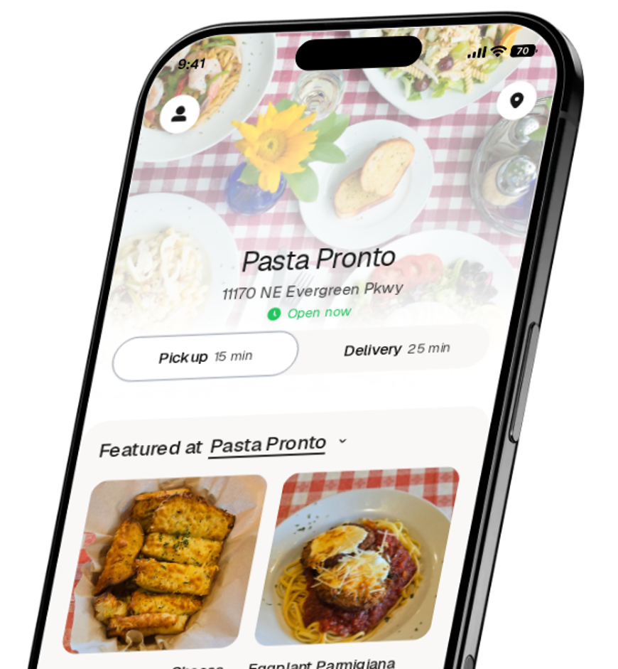 Pasta Pronto app preview
